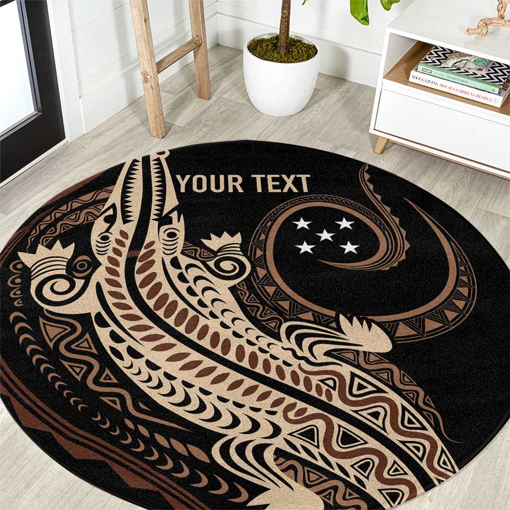 Personalized Solomon Islands Crocodile Round Carpet Hapi Isles - Independence Anniversary