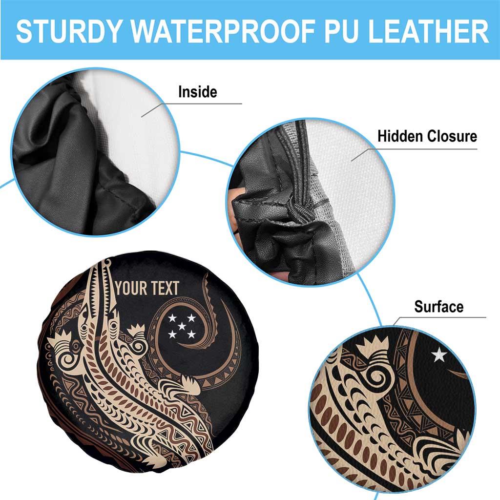 Personalized Solomon Islands Crocodile Spare Tire Cover Hapi Isles - Independence Anniversary