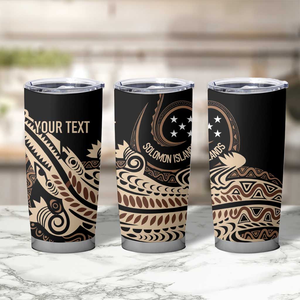Personalized Solomon Islands Crocodile Tumbler Cup Hapi Isles - Independence Anniversary