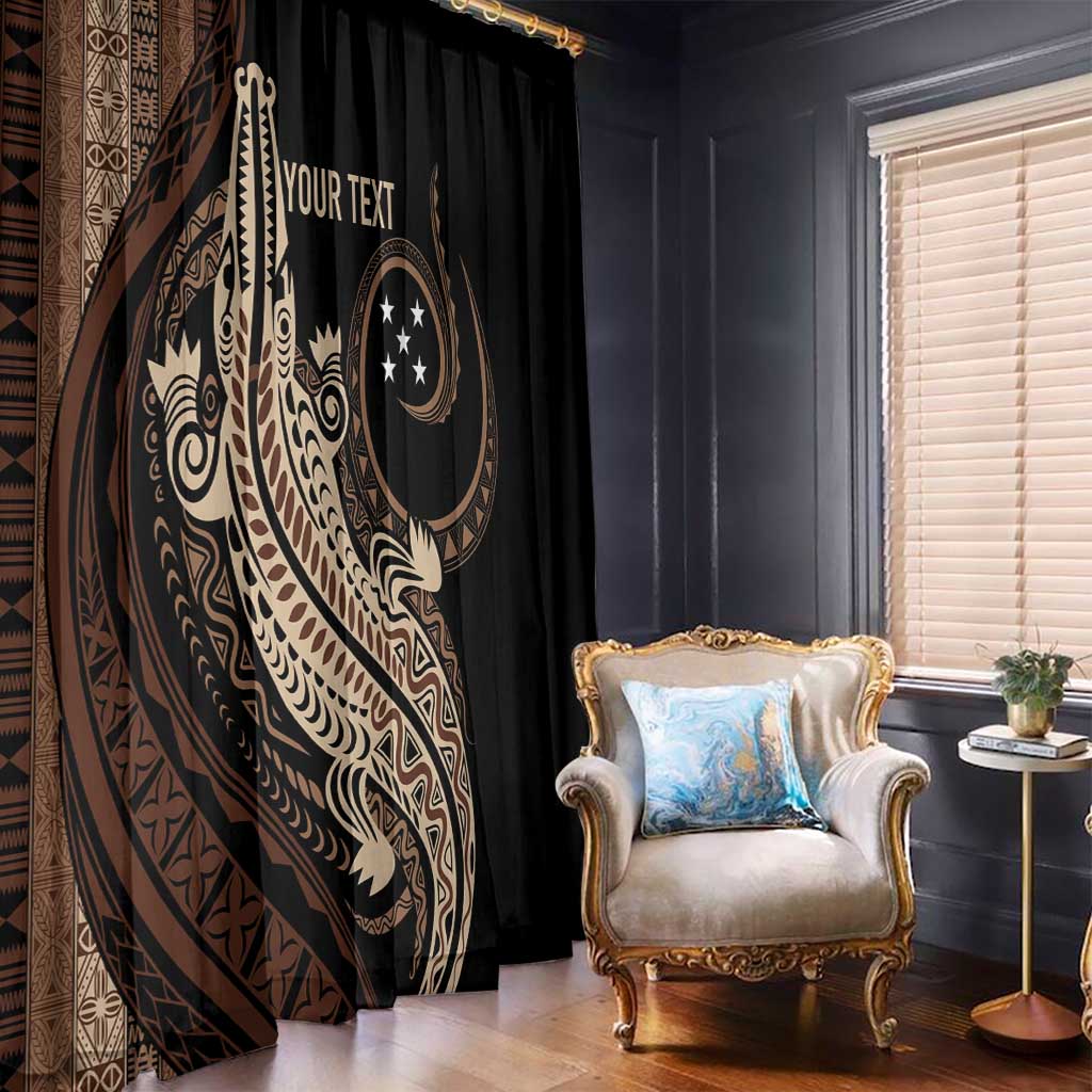 Personalized Solomon Islands Crocodile Window Curtain Hapi Isles - Independence Anniversary