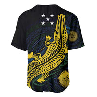 Personalized Solomon Islands Independence Anniversary Baseball Jersey Crocodile Mix Tapa