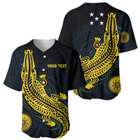 Personalized Solomon Islands Independence Anniversary Baseball Jersey Crocodile Mix Tapa