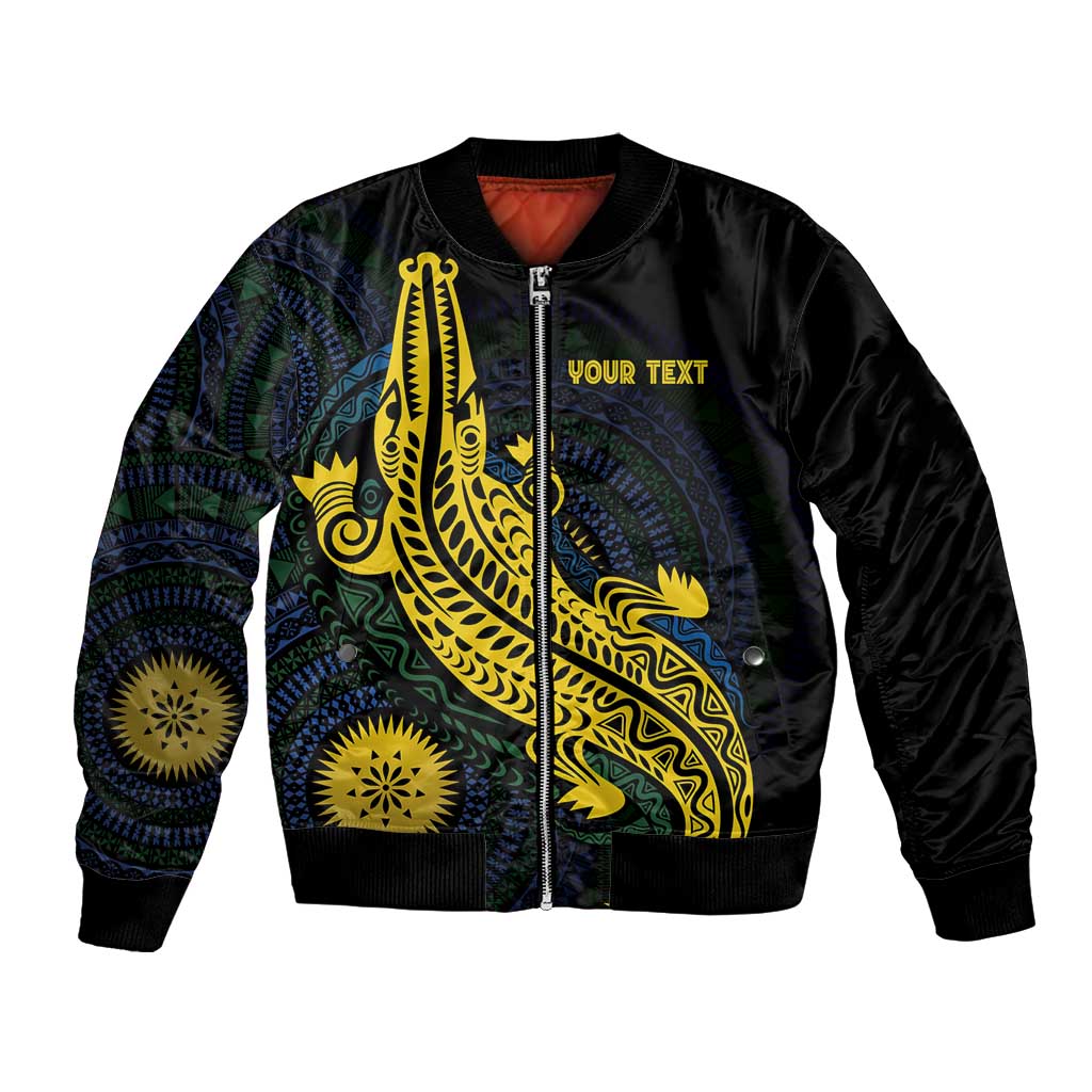 Personalized Solomon Islands Independence Anniversary Bomber Jacket Crocodile Mix Tapa LT7 Unisex Colorful - Polynesian Pride