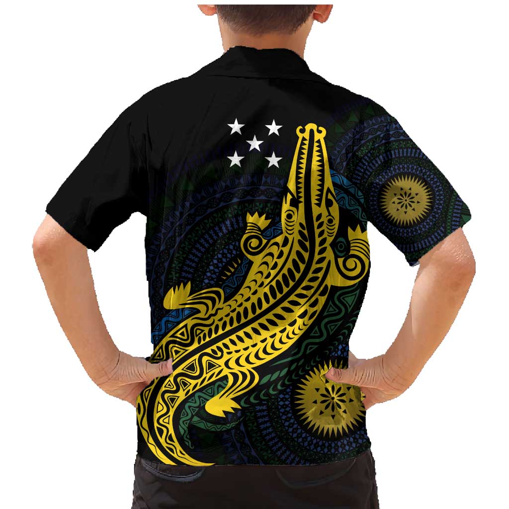 Personalized Solomon Islands Independence Anniversary Family Matching Mermaid Dress and Hawaiian Shirt Crocodile Mix Tapa
