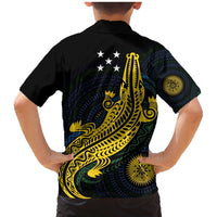Personalized Solomon Islands Independence Anniversary Family Matching Mermaid Dress and Hawaiian Shirt Crocodile Mix Tapa