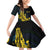 Personalized Solomon Islands Independence Anniversary Family Matching Off Shoulder Short Dress and Hawaiian Shirt Crocodile Mix Tapa