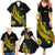 Personalized Solomon Islands Independence Anniversary Family Matching Summer Maxi Dress and Hawaiian Shirt Crocodile Mix Tapa