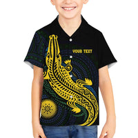 Personalized Solomon Islands Independence Anniversary Family Matching Summer Maxi Dress and Hawaiian Shirt Crocodile Mix Tapa