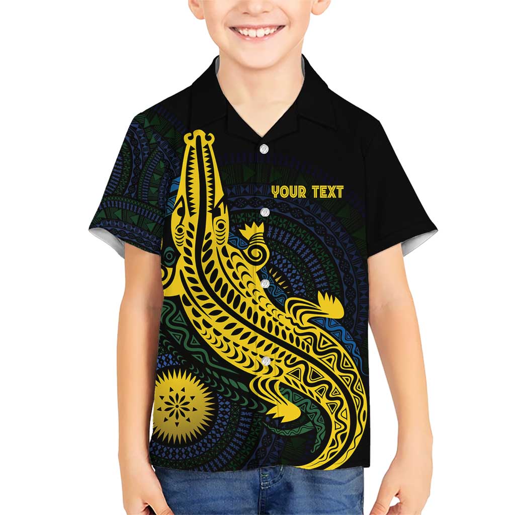 Personalized Solomon Islands Independence Anniversary Hawaiian Shirt Crocodile Mix Tapa