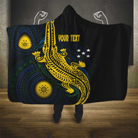 Personalized Solomon Islands Independence Anniversary Hooded Blanket Crocodile Mix Tapa