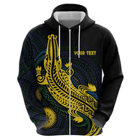 Personalized Solomon Islands Independence Anniversary Hoodie Crocodile Mix Tapa