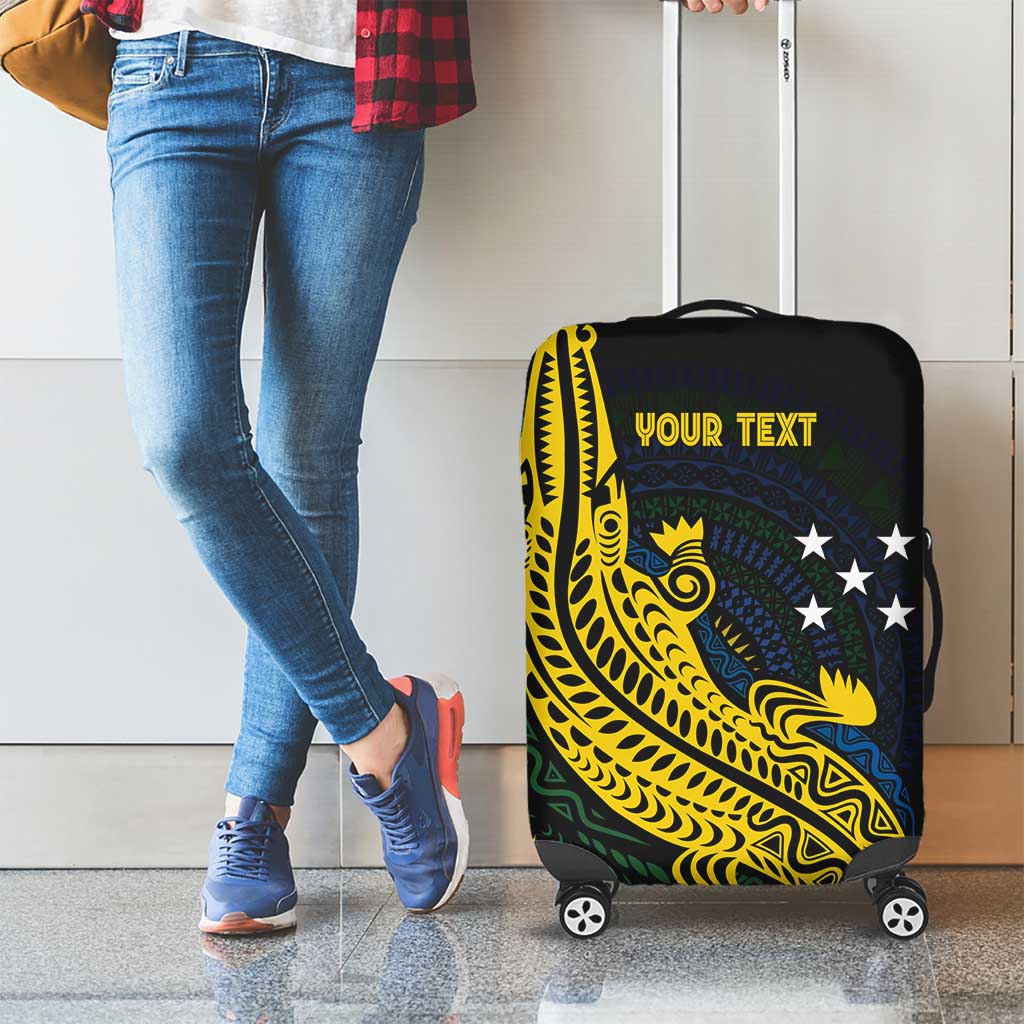 Personalized Solomon Islands Independence Anniversary Luggage Cover Crocodile Mix Tapa
