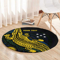 Personalized Solomon Islands Independence Anniversary Round Carpet Crocodile Mix Tapa