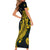 Personalized Solomon Islands Independence Anniversary Short Sleeve Bodycon Dress Crocodile Mix Tapa