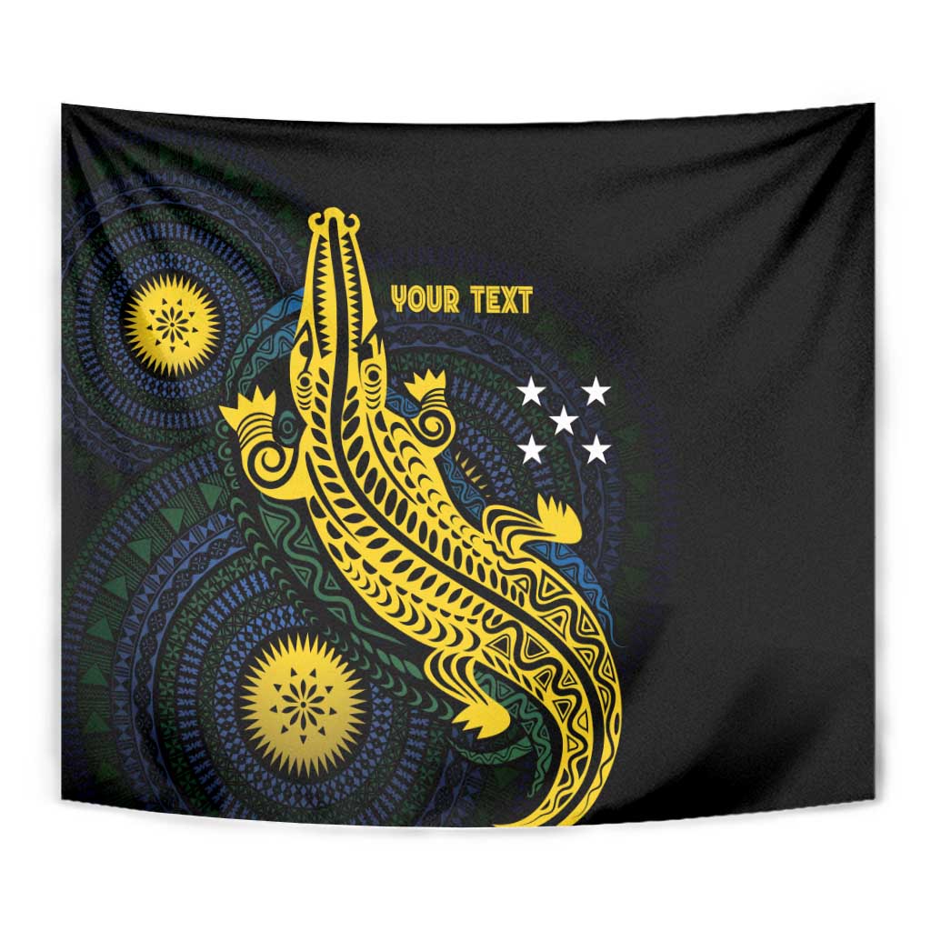 Personalized Solomon Islands Independence Anniversary Tapestry Crocodile Mix Tapa