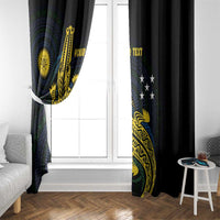 Personalized Solomon Islands Independence Anniversary Window Curtain Crocodile Mix Tapa