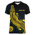Personalized Solomon Islands Independence Anniversary Women V-Neck T-Shirt Crocodile Mix Tapa