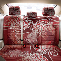 Aotearoa Maori Koru Curves Back Car Seat Cover Silver Ferns - Crimson Red LT7 - Polynesian Pride