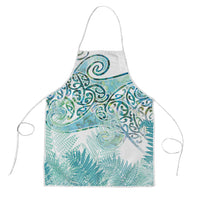 Aotearoa Maori Koru Curves Apron Mossy Paua Shell LT7 Green - Polynesian Pride