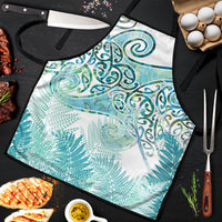 Aotearoa Maori Koru Curves Apron Mossy Paua Shell LT7 Green - Polynesian Pride