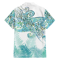 Aotearoa Maori Koru Curves Family Matching Off The Shoulder Long Sleeve Dress and Hawaiian Shirt Mossy Paua Shell