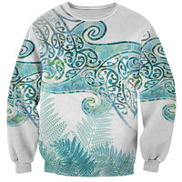 Aotearoa Maori Koru Curves Sweatshirt Mossy Paua Shell