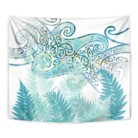 Aotearoa Maori Koru Curves Tapestry Mossy Paua Shell