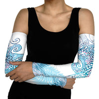 Aotearoa Maori Koru Curves Arm Sleeves Aqua Paua Shell