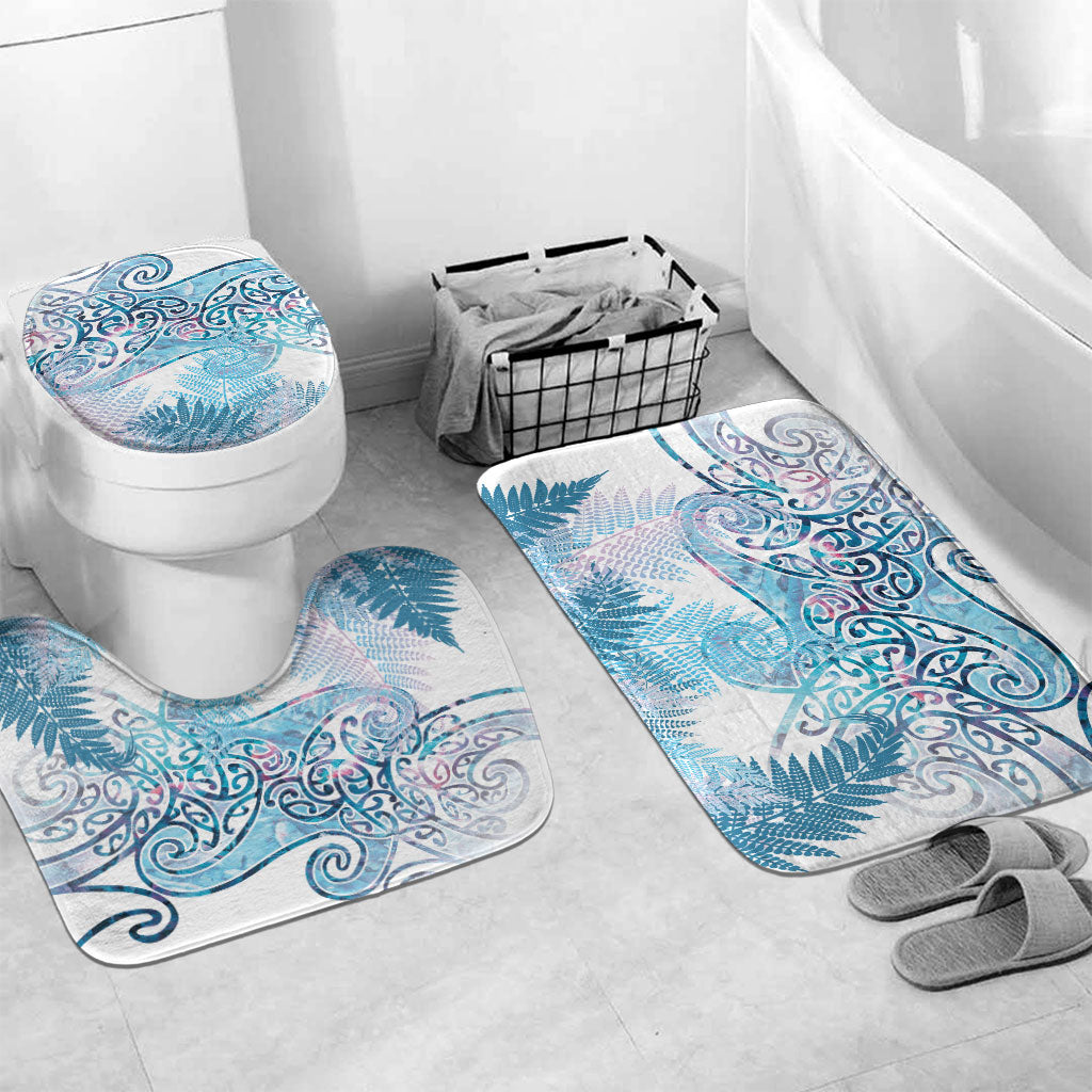 Aotearoa Maori Koru Curves Bathroom Set Aqua Paua Shell