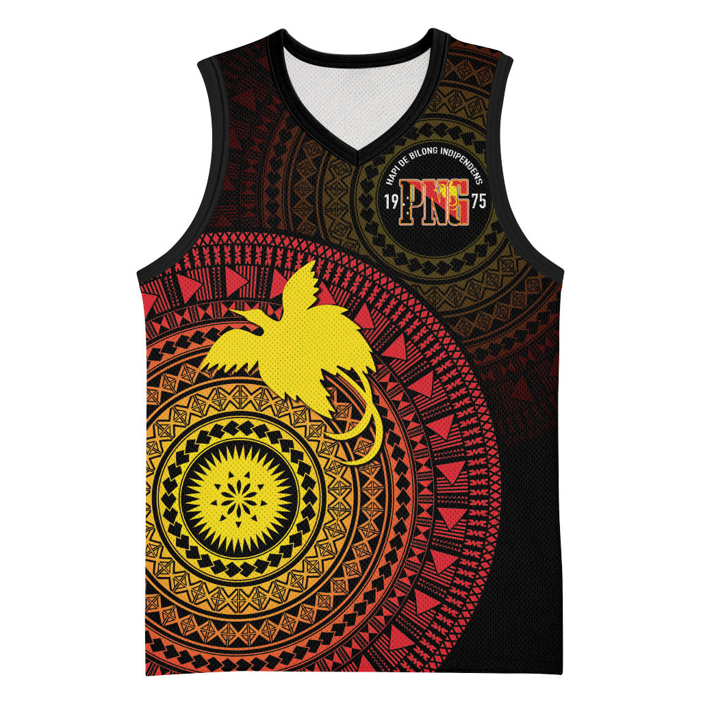 Papua New Guinea Independence Personalized Basketball Jersey Tapa Circle LT7 Unisex Black - Polynesian Pride