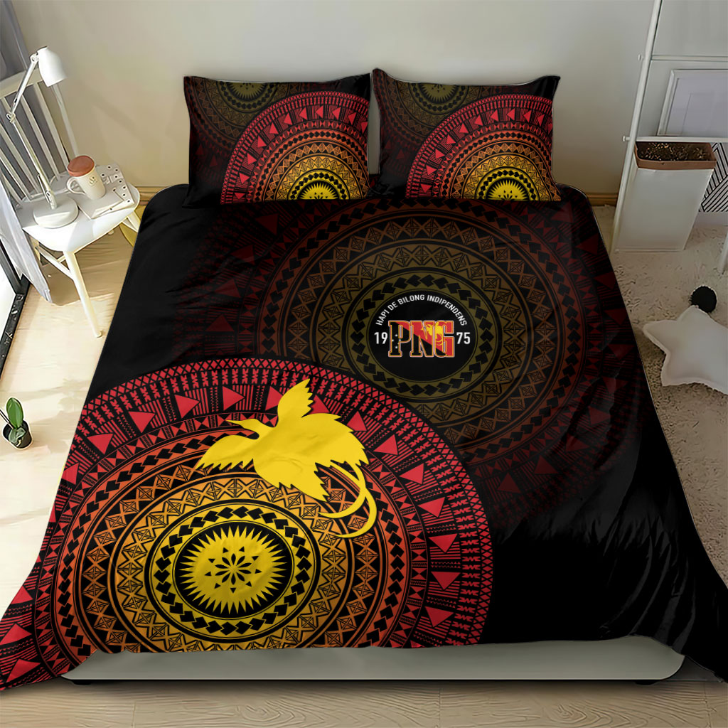 Papua New Guinea Independence Bedding Set Tapa Circle