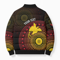 Papua New Guinea Independence Personalized Bomber Puffer Jacket Tapa Circle