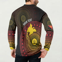 Papua New Guinea Independence Personalized Button Sweatshirt Tapa Circle