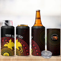 Papua New Guinea Independence Personalized 4 in 1 Can Cooler Tumbler Tapa Circle