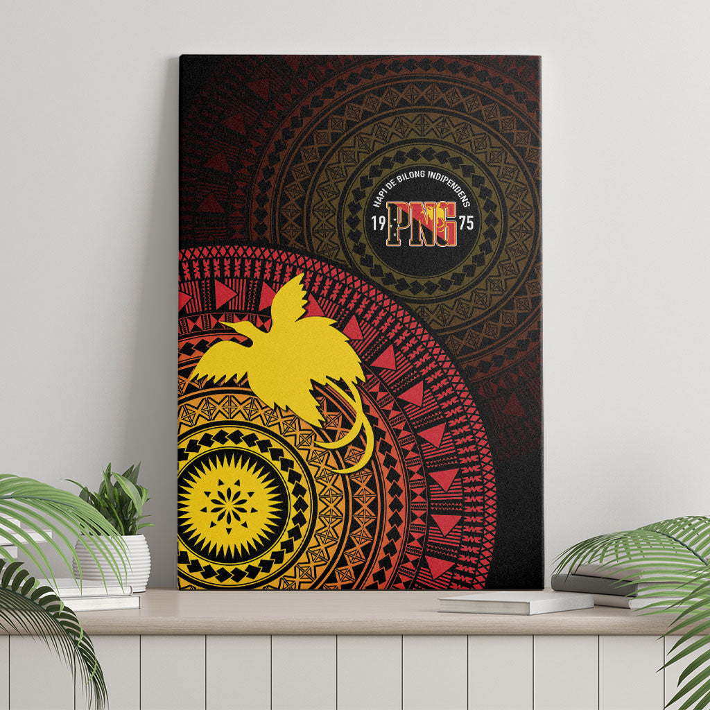 Papua New Guinea Independence Canvas Wall Art Tapa Circle