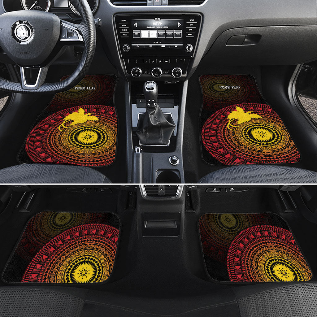 Papua New Guinea Independence Personalized Car Mats Tapa Circle