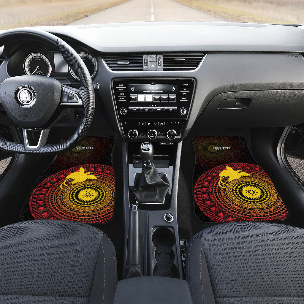 Papua New Guinea Independence Personalized Car Mats Tapa Circle