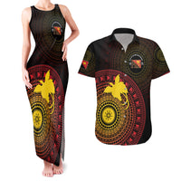 Papua New Guinea Independence Personalized Couples Matching Tank Maxi Dress and Hawaiian Shirt Tapa Circle