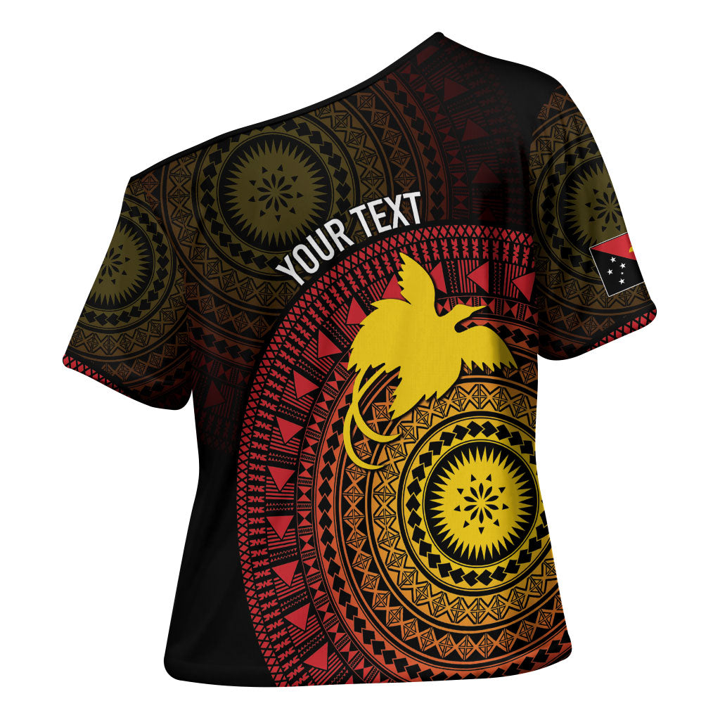 Papua New Guinea Independence Personalized Cross Shoulder Shirt Tapa Circle