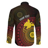 Papua New Guinea Independence Personalized Family Matching Off The Shoulder Long Sleeve Dress and Hawaiian Shirt Tapa Circle