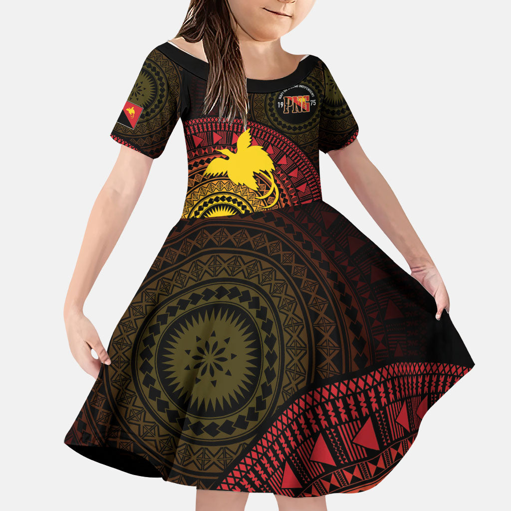 Papua New Guinea Independence Personalized Family Matching Summer Maxi Dress and Hawaiian Shirt Tapa Circle
