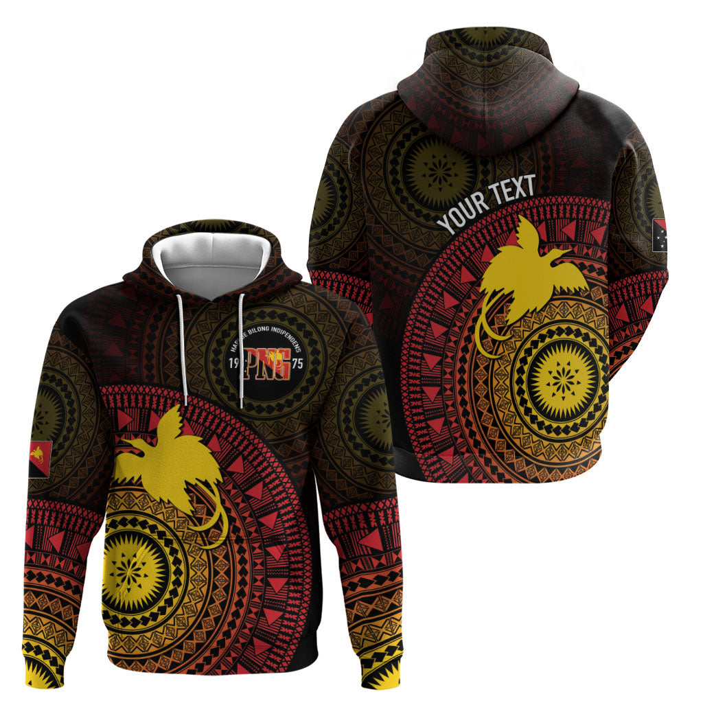 Papua New Guinea Independence Personalized Hoodie Tapa Circle