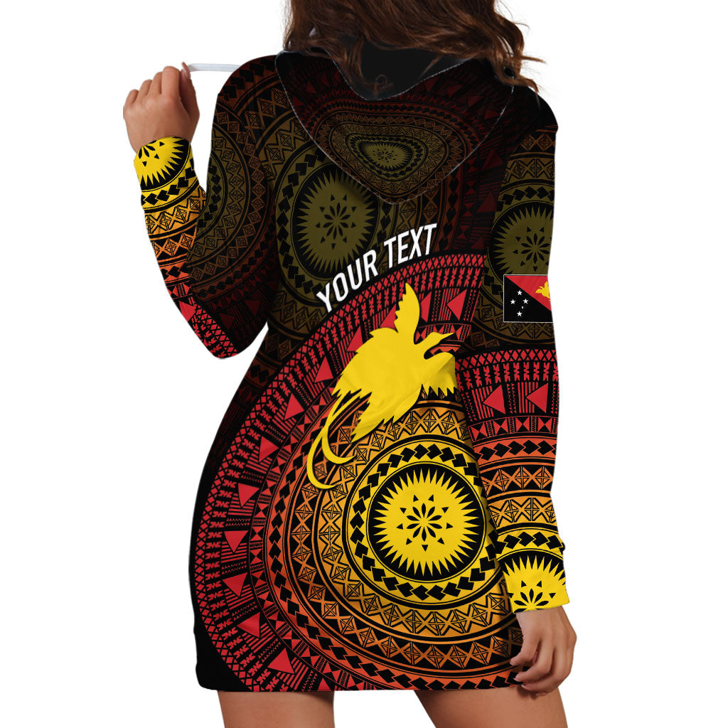 Papua New Guinea Independence Personalized Hoodie Dress Tapa Circle