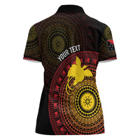 Papua New Guinea Independence Personalized Women Polo Shirt Tapa Circle