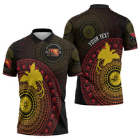 Papua New Guinea Independence Personalized Zipper Polo Shirt Tapa Circle