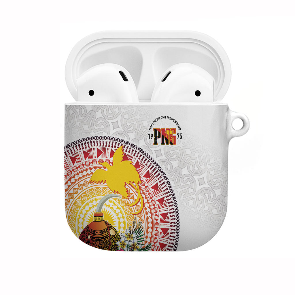 Hapi De Bilong Indipendens Papua New Guinea AirPods Case PNG Lime Pot LT7 White - Polynesian Pride