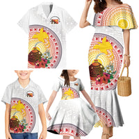 Hapi De Bilong Indipendens Papua New Guinea Family Matching Mermaid Dress and Hawaiian Shirt PNG Lime Pot