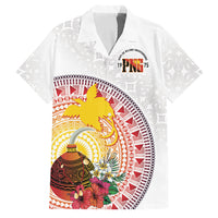 Hapi De Bilong Indipendens Papua New Guinea Family Matching Off Shoulder Maxi Dress and Hawaiian Shirt PNG Lime Pot