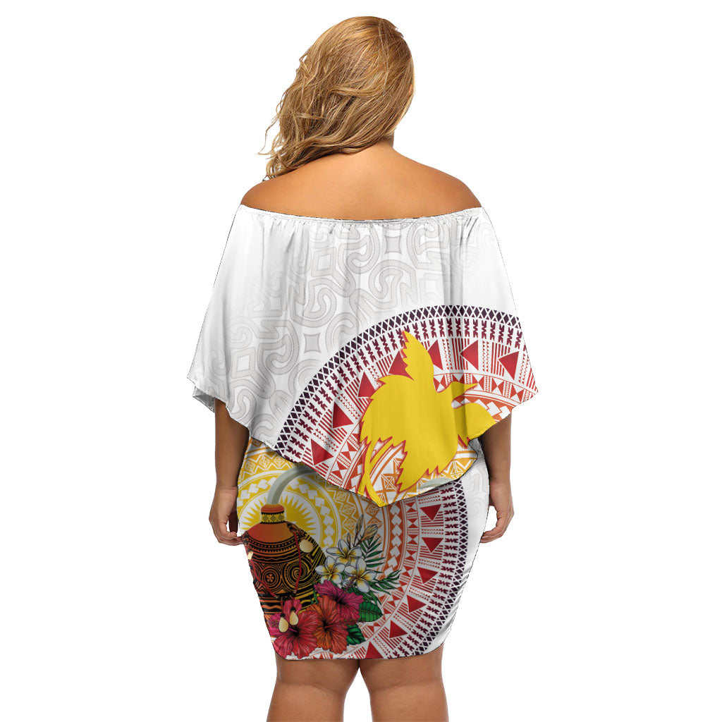 Hapi De Bilong Indipendens Papua New Guinea Family Matching Off Shoulder Short Dress and Hawaiian Shirt PNG Lime Pot
