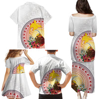 Hapi De Bilong Indipendens Papua New Guinea Family Matching Puletasi and Hawaiian Shirt PNG Lime Pot